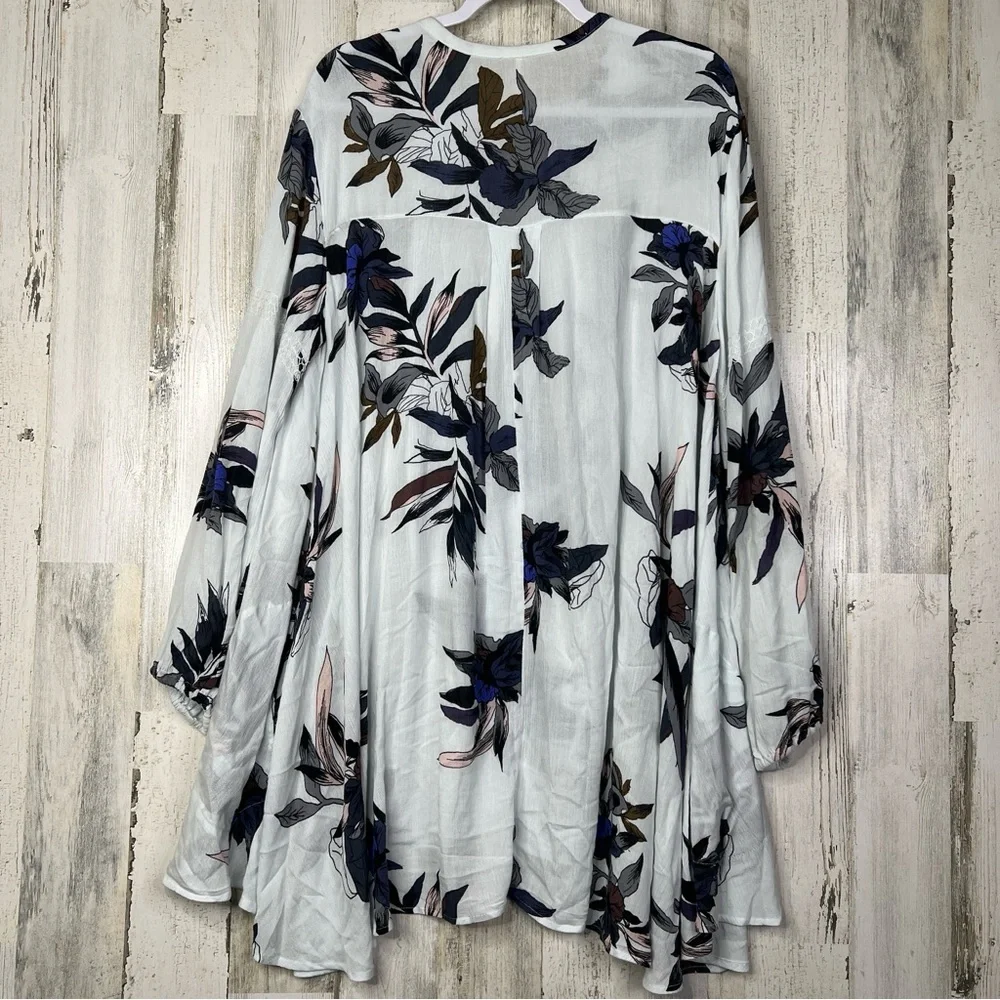 Free People Tunic Dress Womens Size Large Oversized Floral Print Blouse‎